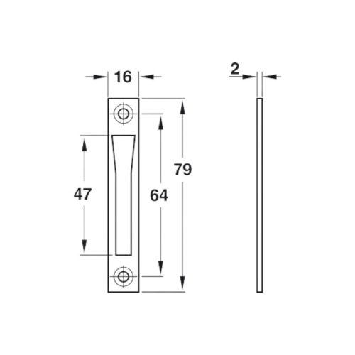 Bas thân khóa Hafele 911.61.063 KL 16x79mm 3 kich thuoc bas than khoa hafele 911 61 063 kl 16x79mm