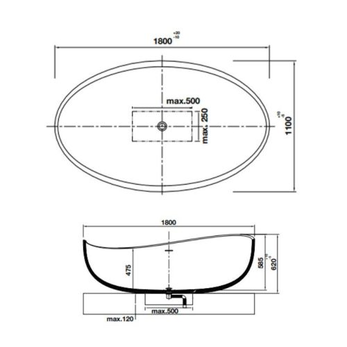 Bồn tắm đặt sàn HVN8015 Hafele 588.87.600