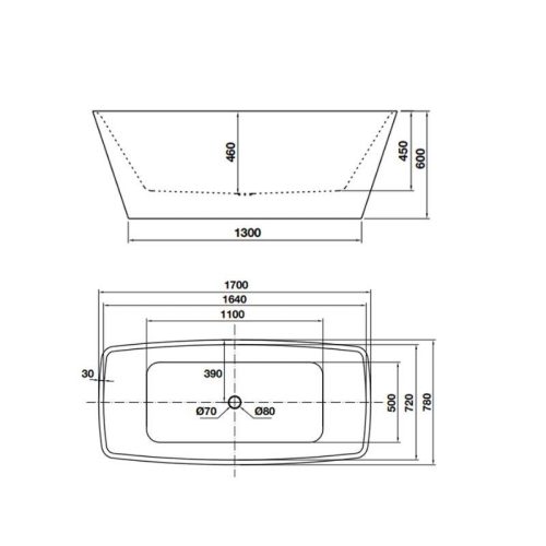 Bồn tắm độc lập Nagoya 1700 Hafele 588.99.610