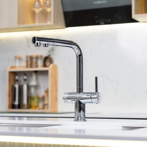 Vòi rửa bát dây rút 3 đường nước Nobinox MIRA NX333 3 anh voi rua bat day rut 3 duong nuoc nobinox mira nx333