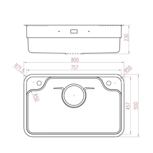 Chậu rửa bát Nobinox ARVO B180 6 kich thuoc chau rua bat nobinox arvo b180