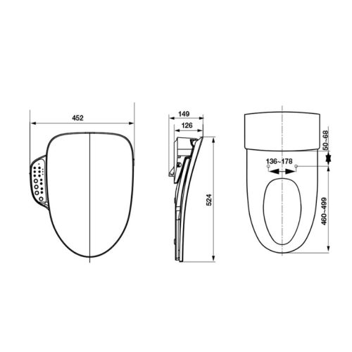 Nắp bồn cầu thân V Sense Hafele 588.79.414 4 Nắp bồn cầu thân V Sense Hafele 588.79.414
