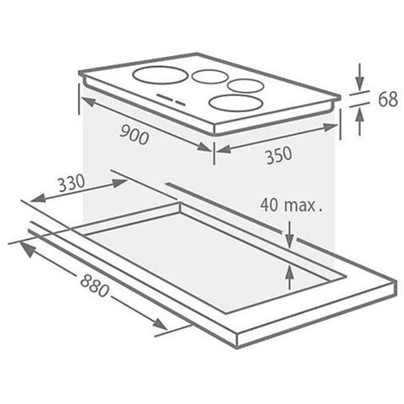 Kích thước bếp Từ Giovani G – 490TS Kích thước bếp Từ Giovani G – 490TS