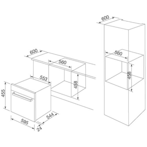Kích thước lò vi sóng kết hợp nướng MALLOCA MW-LX12