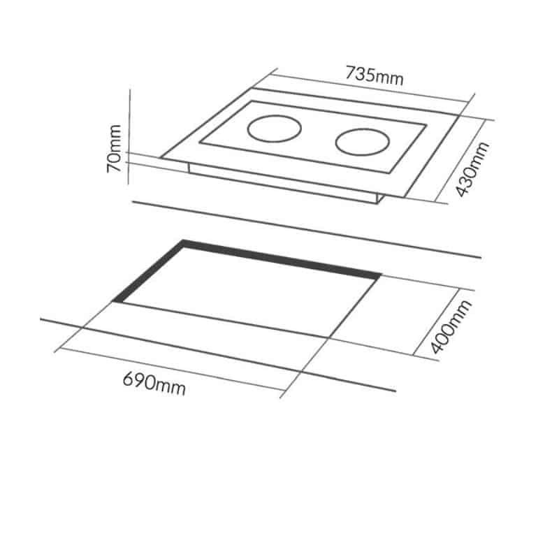 Kích thước bếp từ Eurosun EU-T706PLUS Kích thước bếp từ Eurosun EU-T706PLUS