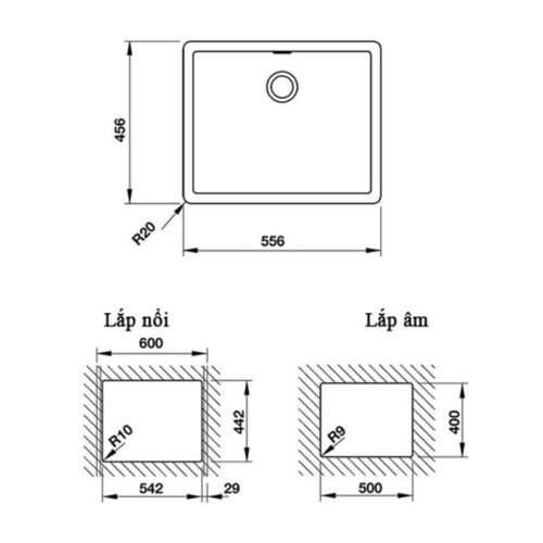 Chậu đá Hafele TIBERIUS HS-GS5545 570.36.430 3 Chậu đá Hafele TIBERIUS HS-GS5545 570.36.430