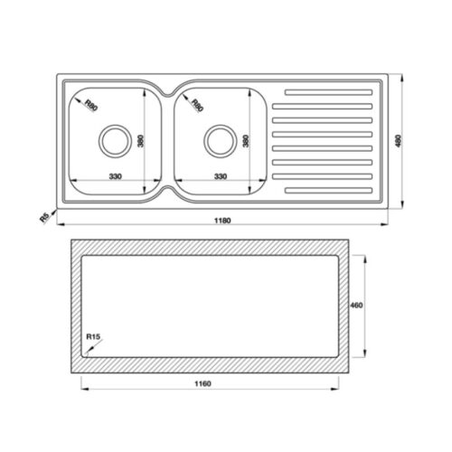 Chậu rửa chén bát Hafele HS-S11848 ZD 567.23.030 3 Kích thước chậu rửa chén bát Hafele HS-S11848 ZD 567.23.030