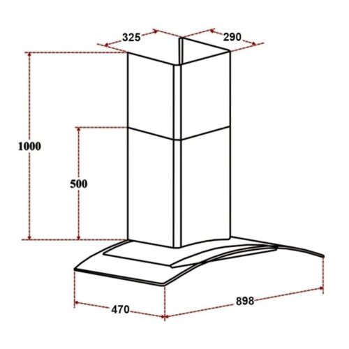 Máy hút mùi Faster FS 3588SS-90 3 Kích thước máy hút mùi Faster FS3588SS -90