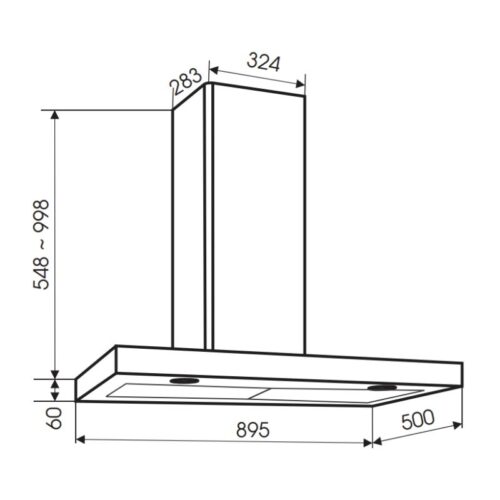 Máy hút mùi Faster Quatrolux 90SM 3 Kích thước máy hút mùi Faster QuatroluxSM90SL