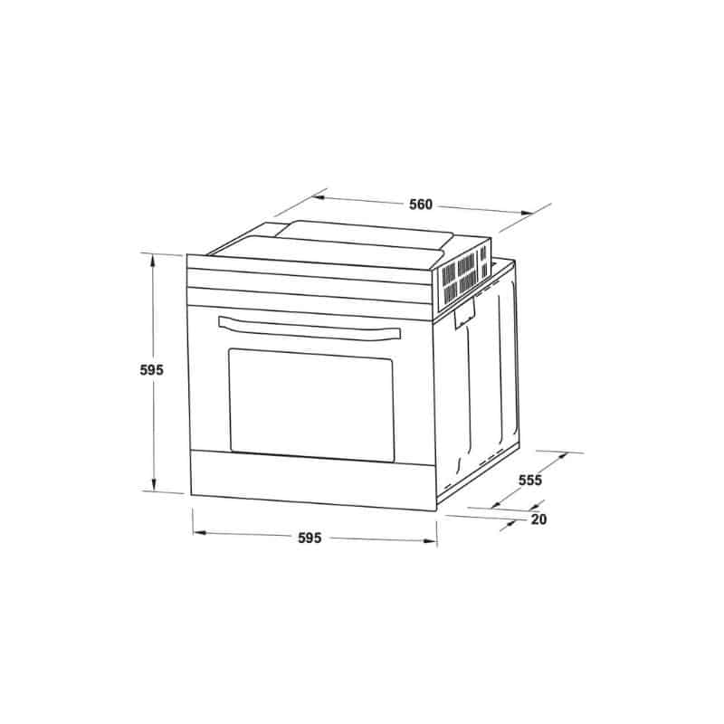 Lò nướng Hafele HO-4KT70A 538.61.442 6 Kích thước lò nướng Hafele HO-4KT70A 538.61.442