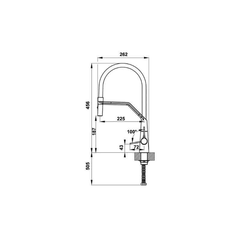 Vòi rửa bát Hafele Hydros HT20-CH1F187 570.82.230 6 Kích thước vòi rửa bát Hafele Hydros HT20-CH1F187 570.82.230