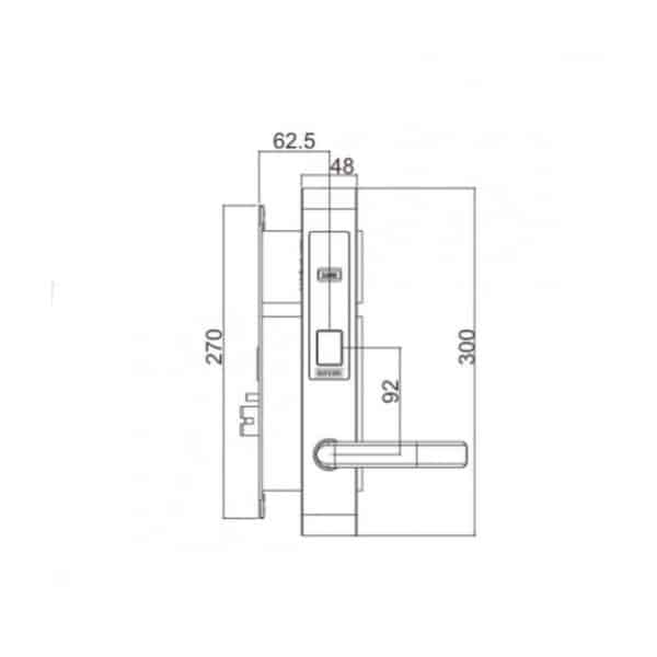 Kích thước của Khóa điện tử thông minh Giovani GSL-159C132 Kích thước của Khóa điện tử thông minh Giovani GSL-159C132