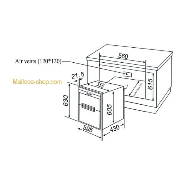 Kích thước của Máy sấy bát Malloca MDC-11L Kích thước của Máy sấy bát Malloca MDC-11L