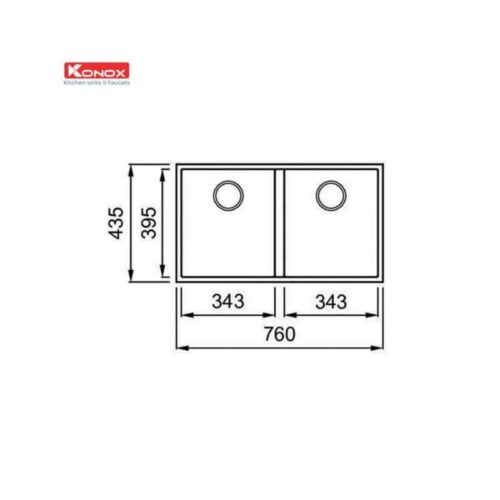 Chậu rửa bát Konox Granite Veloci 760D Grey 5 Thiết kế của Chậu rửa bát Granite Veloci 760D Grey