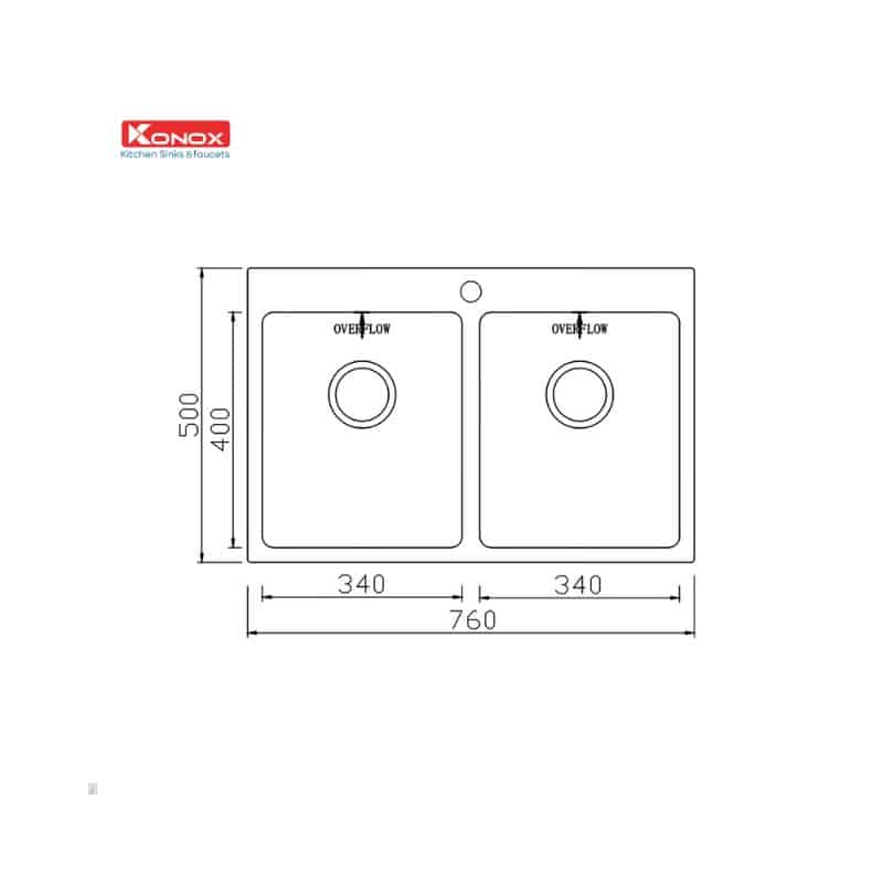 Thiết kế của Chậu rửa bát Konox Undermount UNICO 7650 Thiết kế của Chậu rửa bát Konox Undermount UNICO 7650