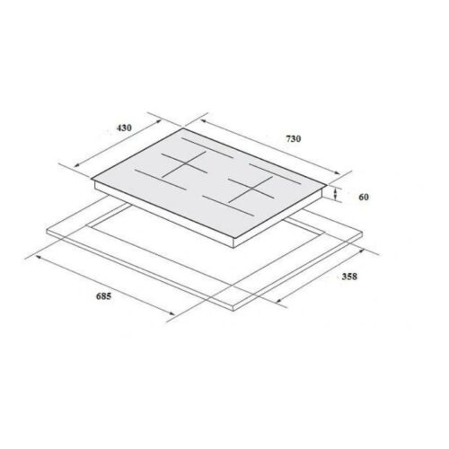 Bếp từ đôi Eurosun EU-T798Pro lắp âm 8 kích thước của bếp từ Eurosun EU-T798Pro