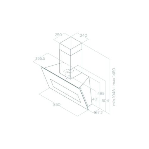 Kích thước máy hút mùi áp tường Elica PRF0164459