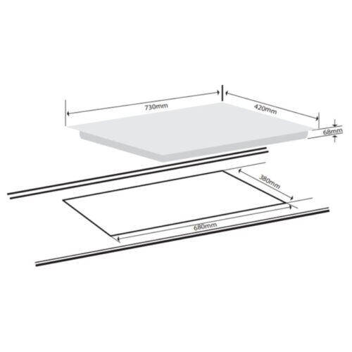 Bếp từ đôi Giovani G-2218 MAS lắp âm 3 Kích thước bếp từ đôi Giovani G-2218 MAS lắp âm