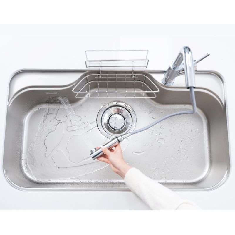 Ảnh thực tế chậu rửa bát inox 1 hố Konox TARI 9051SR Basic Ảnh thực tế chậu rửa bát inox 1 hố Konox TARI 9051SR Basic