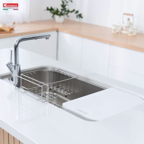 Chậu rửa bát inox 1 hố Konox TARI 9051SR 9 hinh anh 3 chau rua bat inox 1 ho konox tari 9051sr 1