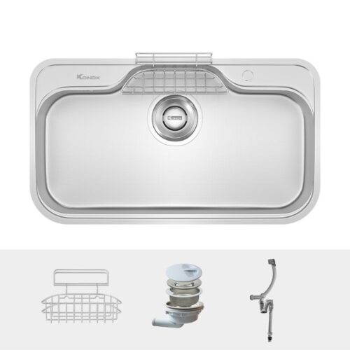 Chậu rửa bát inox 1 hố Konox TARI 9051SR Basic 4 Phụ kiện chậu rửa bát inox 1 hố Konox TARI 9051SR Basic