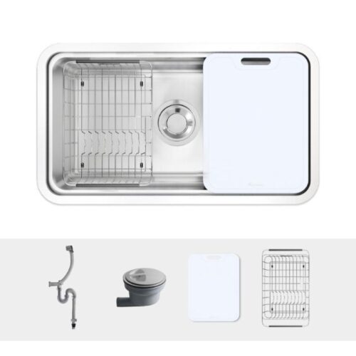Chậu rửa bát inox 1 hố Konox KN8347SU Dekor Basic 4 Chi tiết chậu rửa bát inox 1 hố Konox KN8347SU Dekor Basic