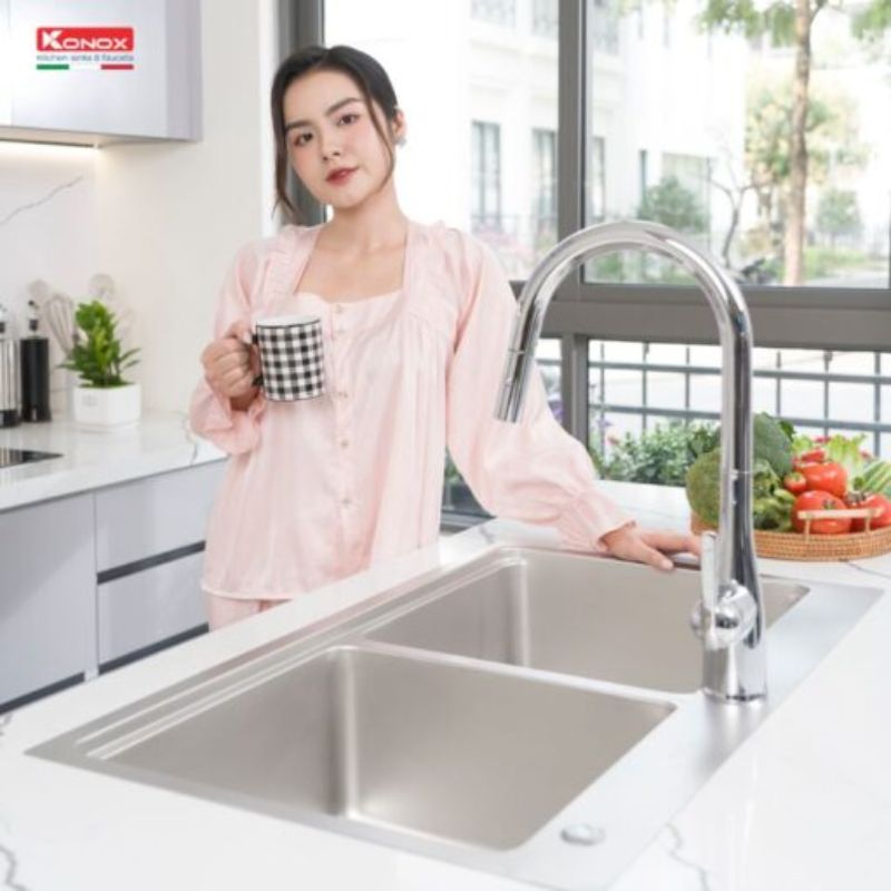 Ảnh chậu rửa bát chống xước Konox Top Mount Sink KN8651TD Dekor Basic Ảnh chậu rửa bát chống xước Konox Top Mount Sink KN8651TD Dekor Basic
