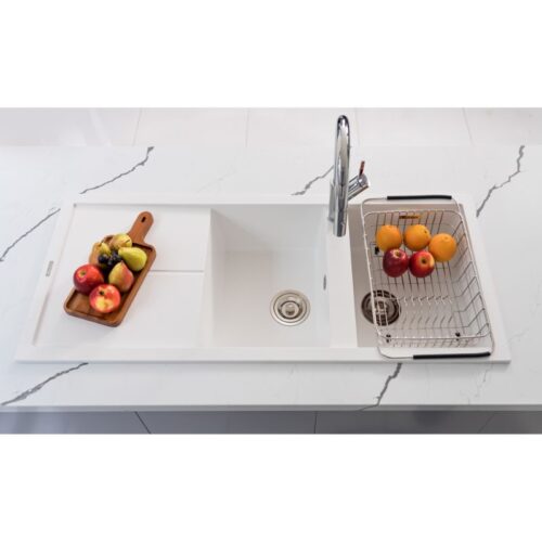 Chậu rửa bát Granite Sink Livello Smart 1160 – White Silver 3 Ảnh chậu rửa bát Granite Sink Livello Smart 1160 – White Silver