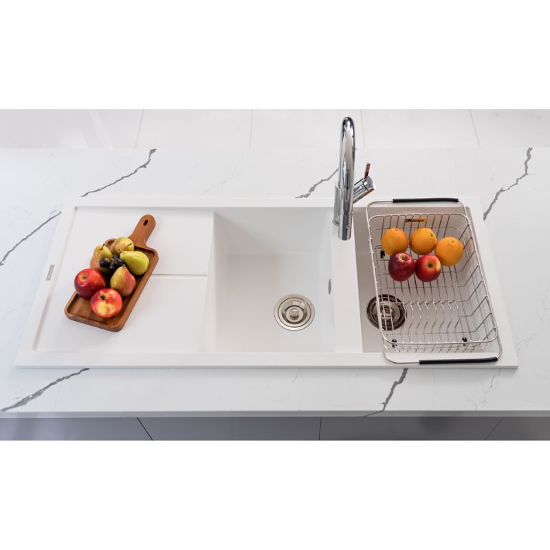 Ảnh chậu rửa bát Granite Sink Livello Smart 1160 – White Silver Ảnh chậu rửa bát Granite Sink Livello Smart 1160 – White Silver