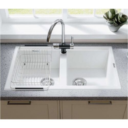 Chậu rửa bát Konox Granite Sink Phoenix Smart 860 White Silver 4 Ảnh chậu rửa bát Konox Granite Sink Phoenix Smart 860 White Silver