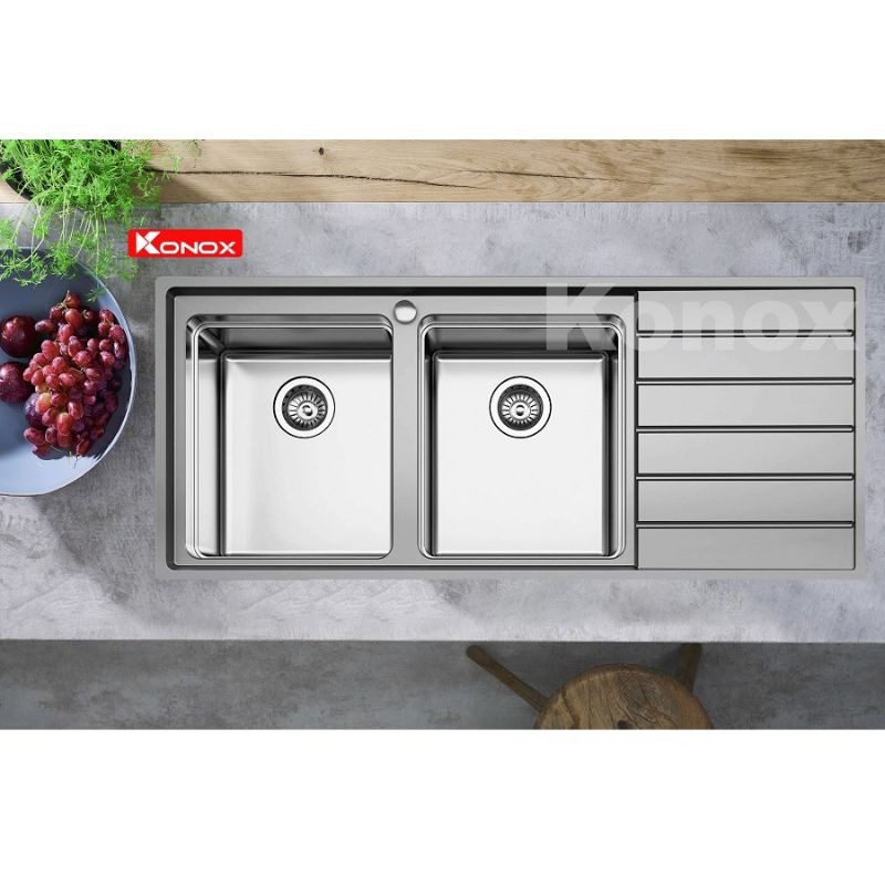 Ảnh chậu rửa chén bát Konox Premium KS11650 2B Bàn phải Ảnh chậu rửa chén bát Konox Premium KS11650 2B Bàn phải