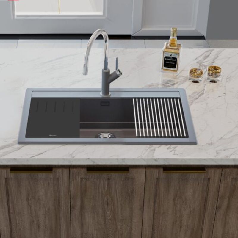 Ảnh thực tế chậu rửa bát đá 1 hố Konox Terra 860S Grey Ảnh thực tế chậu rửa bát đá 1 hố Konox Terra 860S Grey