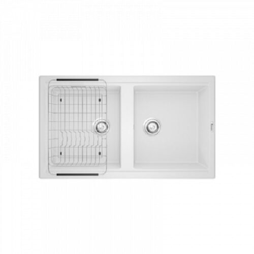 Chậu rửa bát Konox Granite Sink Phoenix Smart 860 White Silver 6 Chậu rửa bát Konox Granite Sink Phoenix Smart 860 White Silver