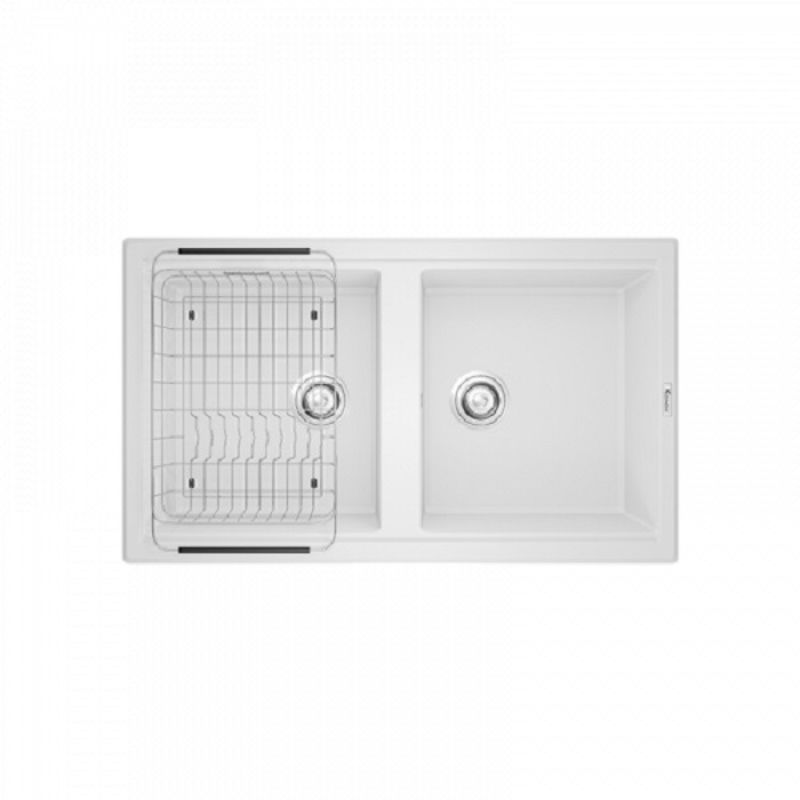 Chậu rửa bát Konox Granite Sink Phoenix Smart 860 White Silver Chậu rửa bát Konox Granite Sink Phoenix Smart 860 White Silver