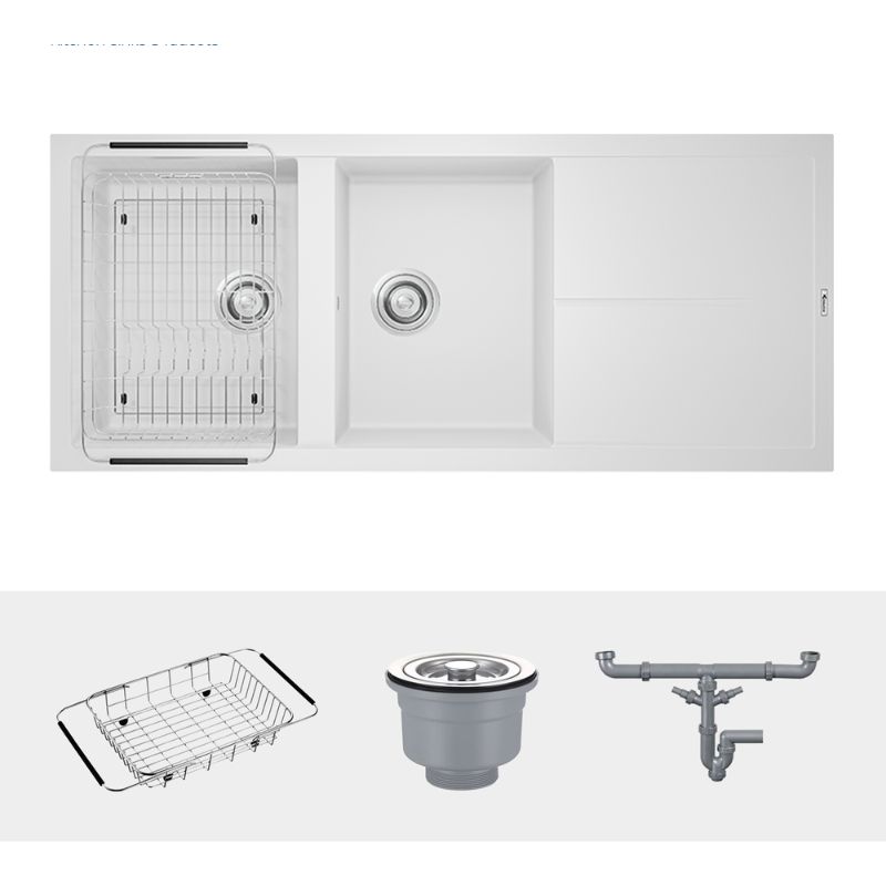 Chi tiết chậu rửa bát Granite Sink Livello Smart 1160 – White Silver Chi tiết chậu rửa bát Granite Sink Livello Smart 1160 – White Silver