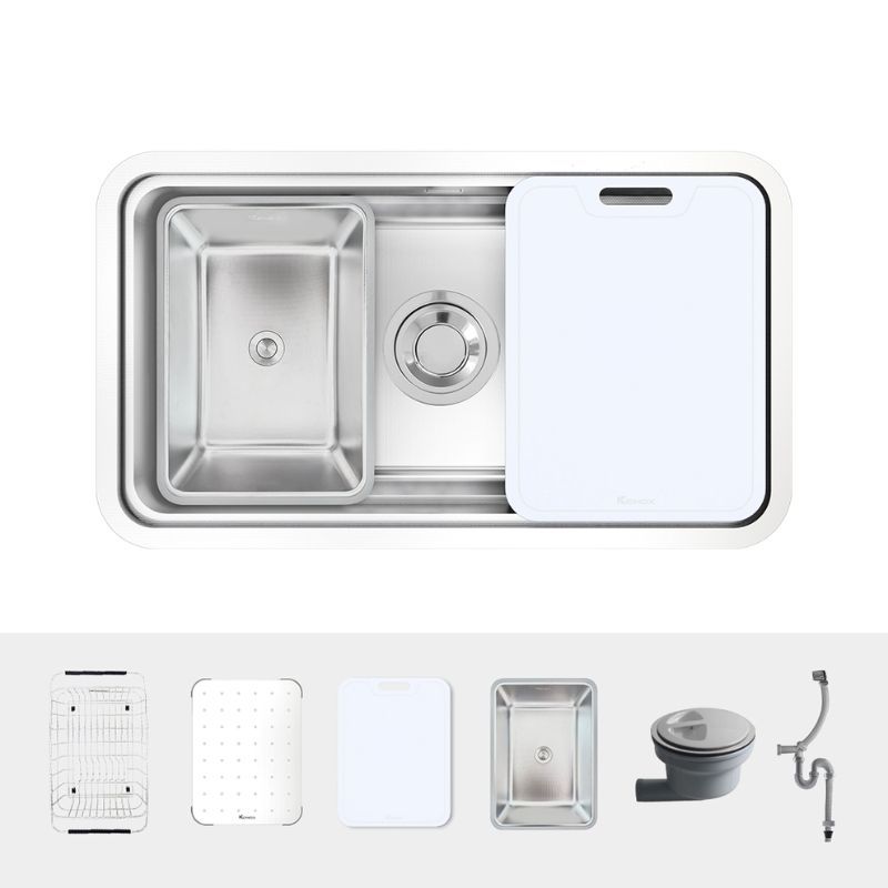 Chi tiết chậu rửa bát inox 1 hố Konox KN8347SU Dekor Chi tiết chậu rửa bát inox 1 hố Konox KN8347SU Dekor