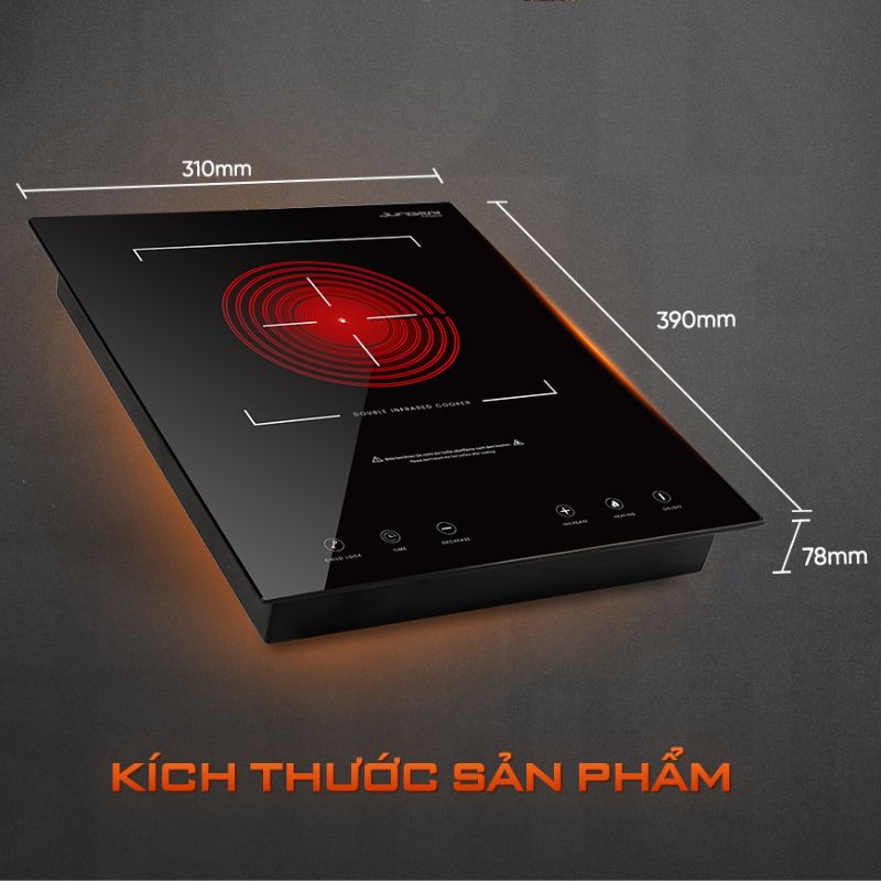 Kích thước bếp hồng ngoại đơn Junger MT-92 di động Kích thước bếp hồng ngoại đơn Junger MT-92 di động