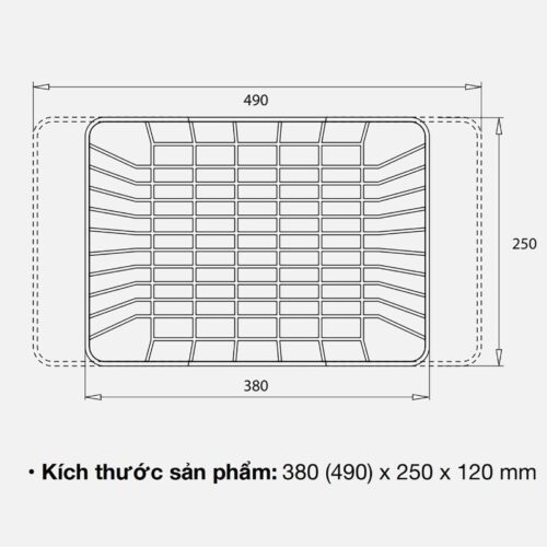 Giỏ để đồ inox Kluger KB-601S 5 Kích thước giỏ để đồ inox Kluger KB-601S