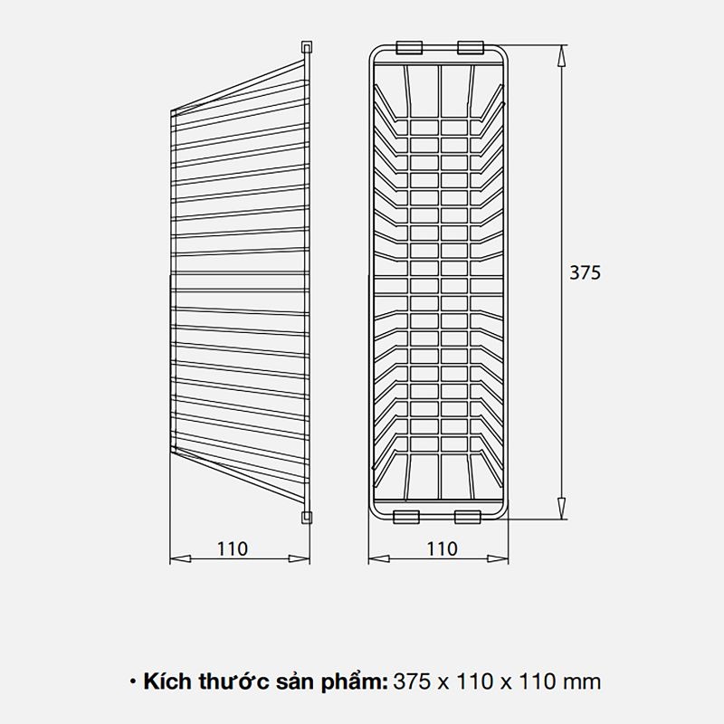 Kích thước giỏ để đồ inox Kluger KB-603 Kích thước giỏ để đồ inox Kluger KB-603