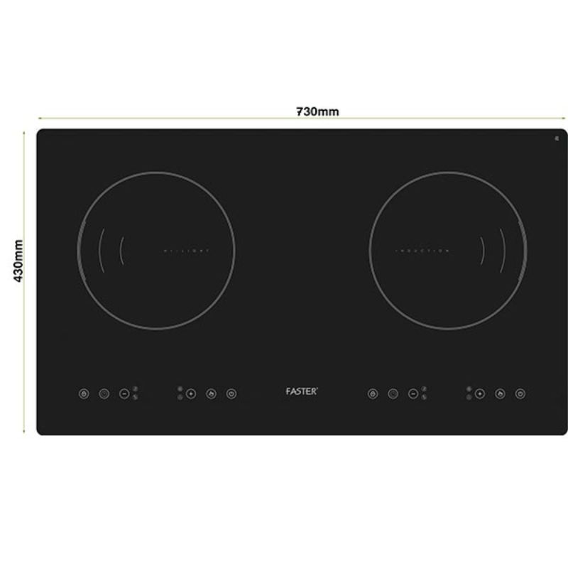 Kích thước bếp từ kết hợp hồng ngoại Faster FS 288 HI Kích thước bếp từ kết hợp hồng ngoại Faster FS 288 HI