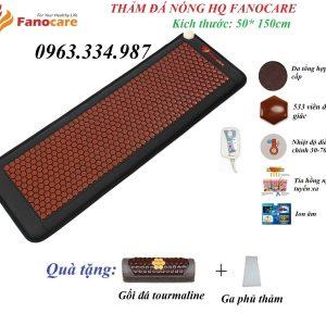 Thảm đá nhiệt nóng Hàn Quốc Fanocare KT 50*150 tourmaline lục giác nâu (Tặng quà)