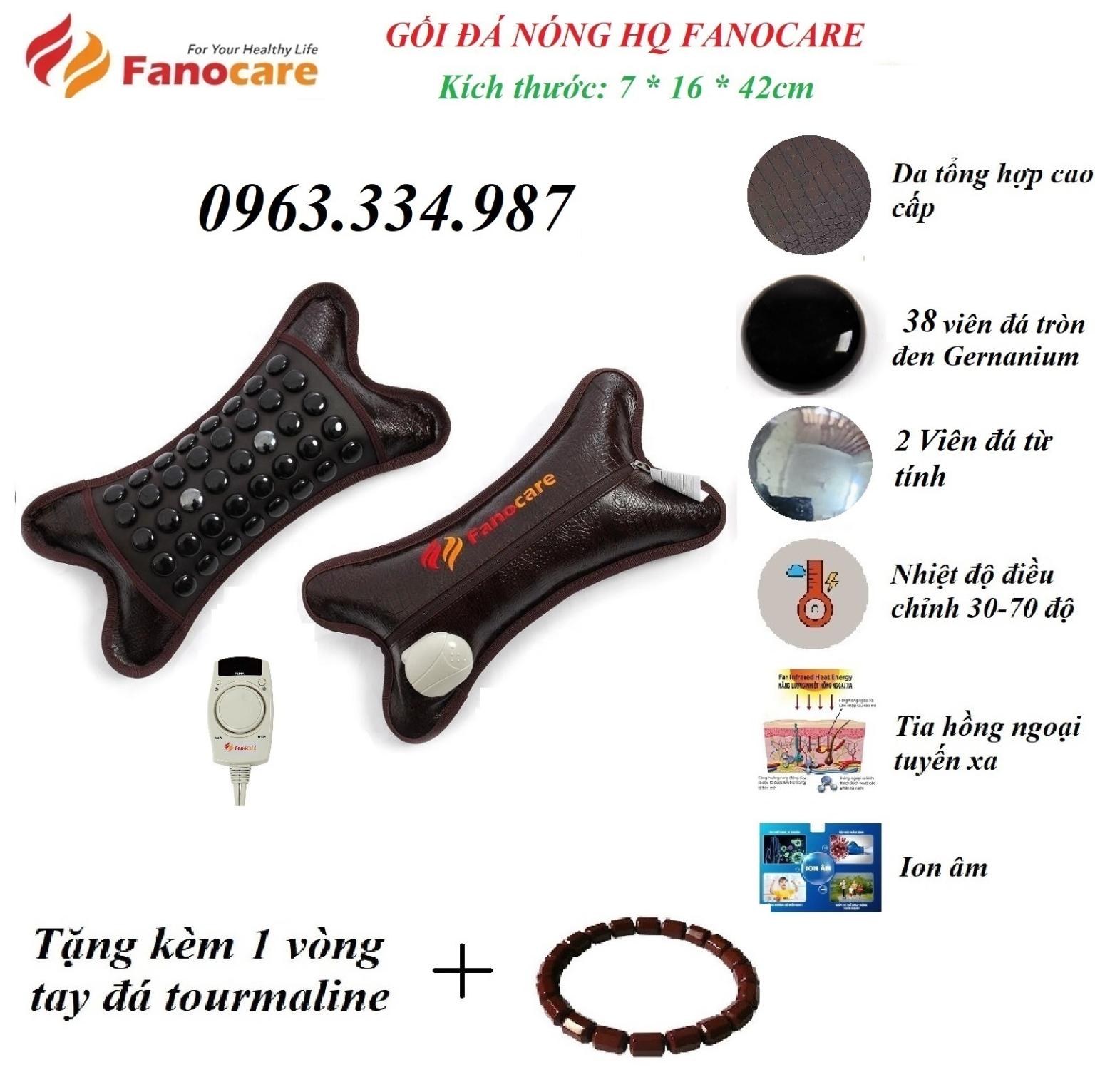 Gối đá nhiệt nóng đá tourmaline kèm 2 viên đá từ tính giúp giảm đau mỏi vai gáy, ngủ ngon (Tặng quà)