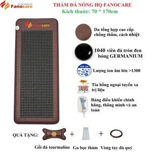 Thảm/nệm đá nhiệt nóng Hàn Quốc Fanocare KT 70*170cm đá tròn đen nhánh (Tặng quà)