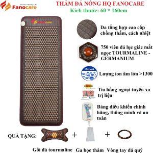 Thảm đá nhiệt nóng HQ Fanocare KT 60x160cm đá lục giác mắt ngọc (Tặng quà)