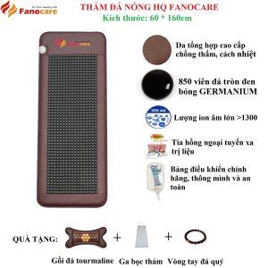 Thảm/nệm đá nhiệt nóng Fanocare FN60R đá tròn đen bóng kích thước 60*160cm (Tặng quà)