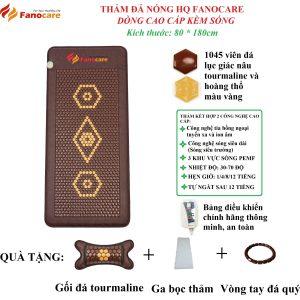 Thảm đá nhiệt nóng HQ Fanocare 80*180cm cao cấp đá lục giác kèm sóng siêu dài (Tặng 3 quà ưu đãi)