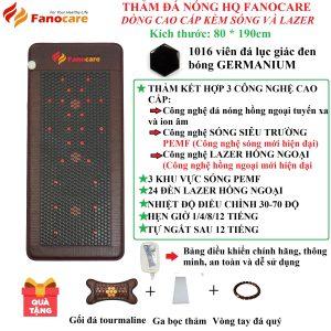 Thảm đá nhiệt nóng Fanocare dòng cao cấp KT 80*190cm đá đen kết hợp công nghệ lazer và công nghệ sóng siêu dài