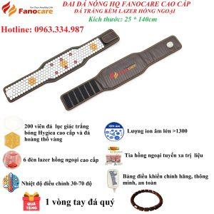 Đai đá nhiệt nóng đá HQ Fanocare đá trắng cao cấp kèm tia laze giúp giảm đau lưng, giảm mỡ bụng, thoát bị đĩa đệm