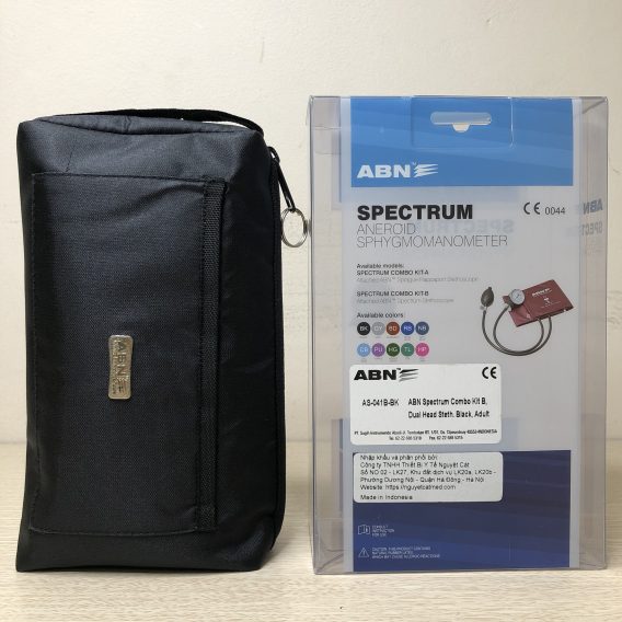 Bộ máy đo huyết áp cơ ABN Màu Đen gồm hộp đựng, túi bảo quản cao cấp, đồng hồ quả bóp và bao đo huyết áp