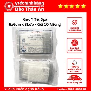 Gạc Y Tế Spa 5cm x 6cm x 8Lớp - Gói 10 Miếng